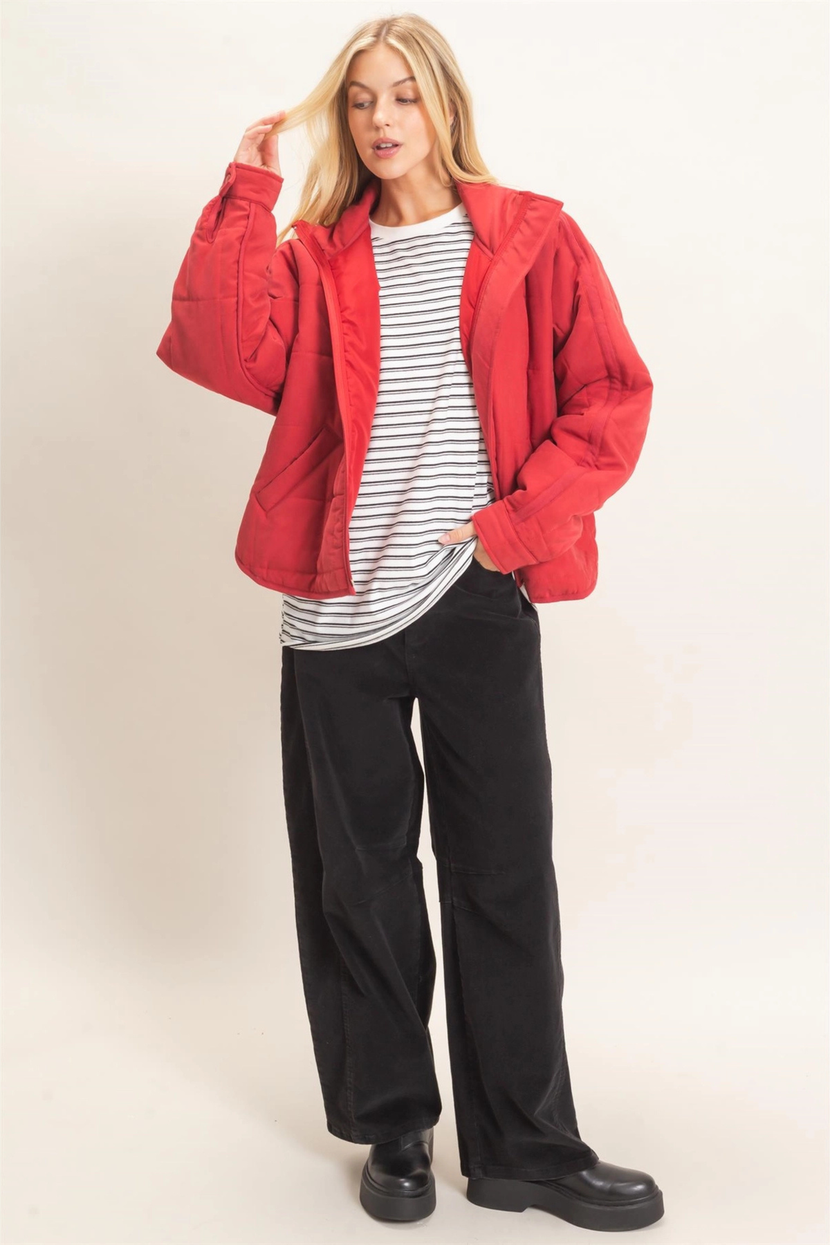 Destiny Quilted Puffer-Jackets-Vixen Collection, Day Spa and Women's Boutique Located in Seattle, Washington