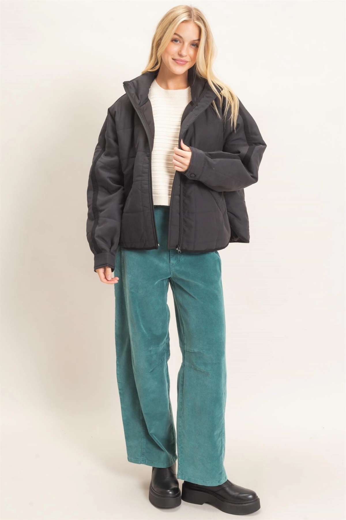 Destiny Quilted Puffer-Jackets-Vixen Collection, Day Spa and Women's Boutique Located in Seattle, Washington