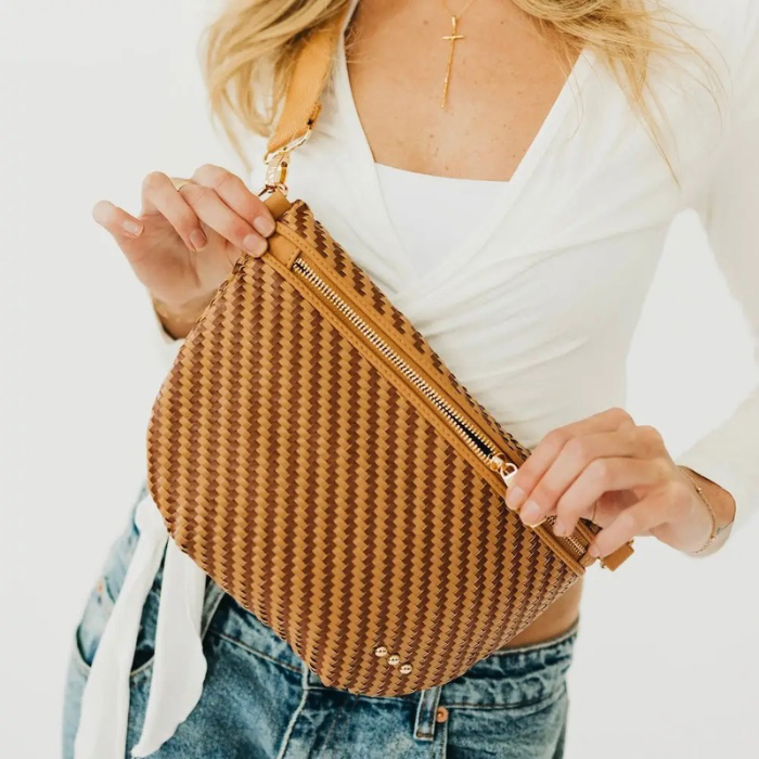 Diagonal Woven Westlyn Bum Bag-Bags + Wallets-Vixen Collection, Day Spa and Women's Boutique Located in Seattle, Washington