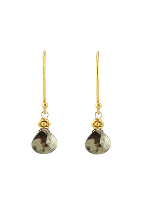 Tiny Gold Earrings, Dark Pyrite-Earrings-Vixen Collection, Day Spa and Women's Boutique Located in Seattle, Washington