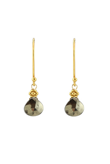 Tiny Gold Earrings, Dark Pyrite-Earrings-Vixen Collection, Day Spa and Women's Boutique Located in Seattle, Washington