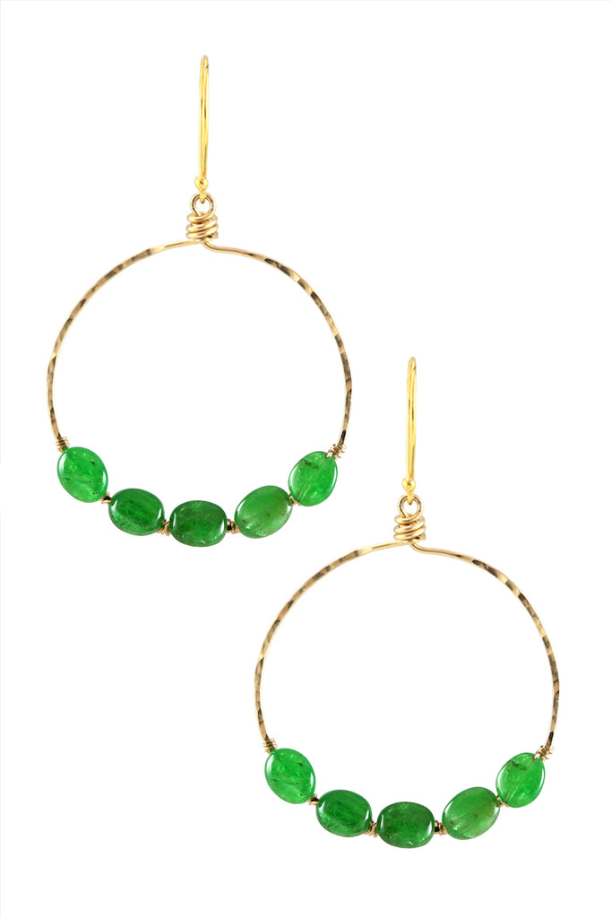 Tsavorite Large Gold Hoops-Earrings-Vixen Collection, Day Spa and Women's Boutique Located in Seattle, Washington
