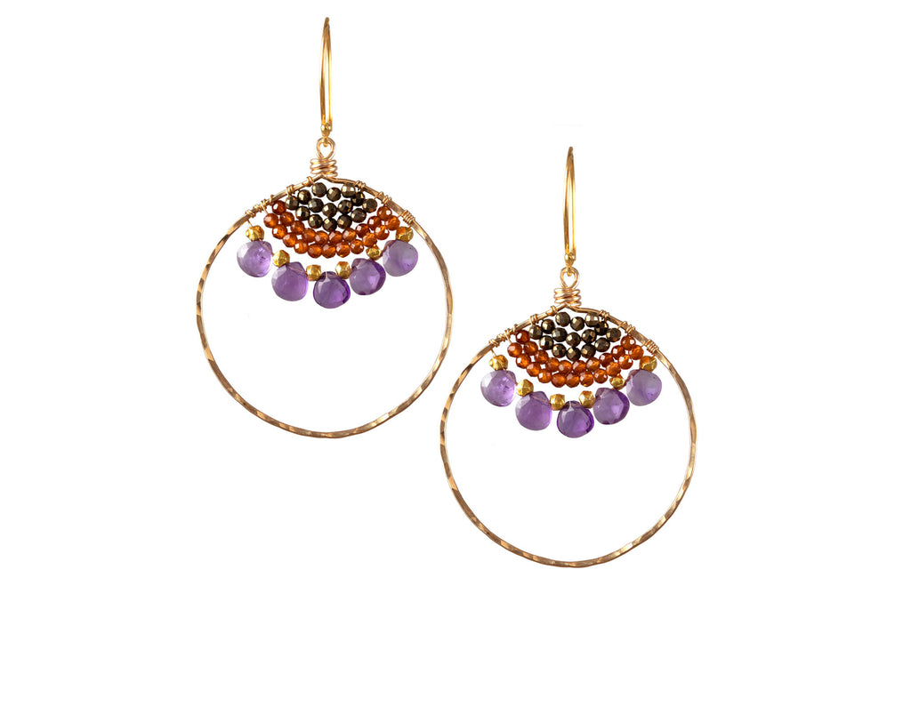 Large Gold Hoops - Amethyst-Earrings-Vixen Collection, Day Spa and Women's Boutique Located in Seattle, Washington