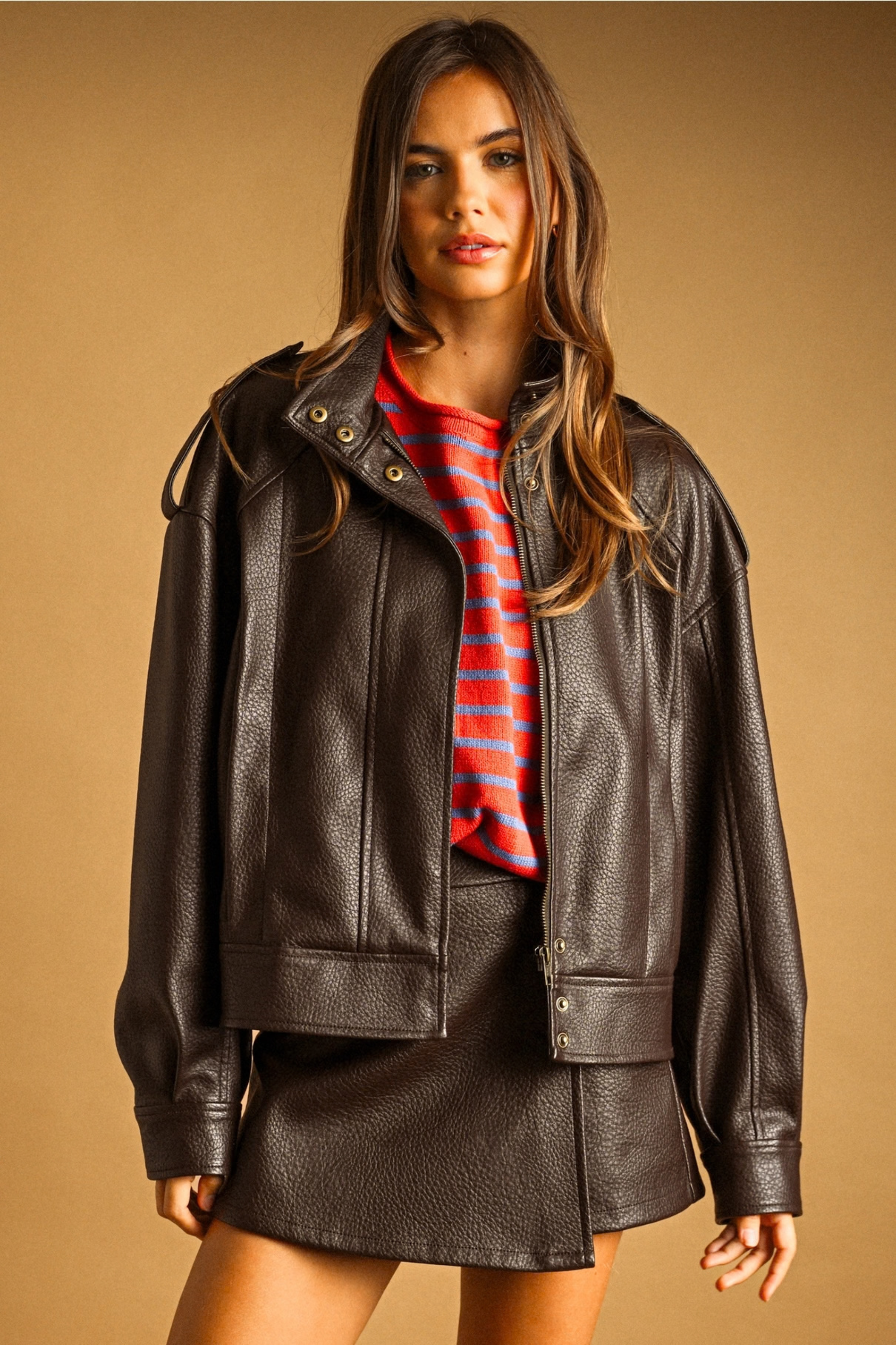 Emelie Leather Jacket-Jackets-Vixen Collection, Day Spa and Women's Boutique Located in Seattle, Washington