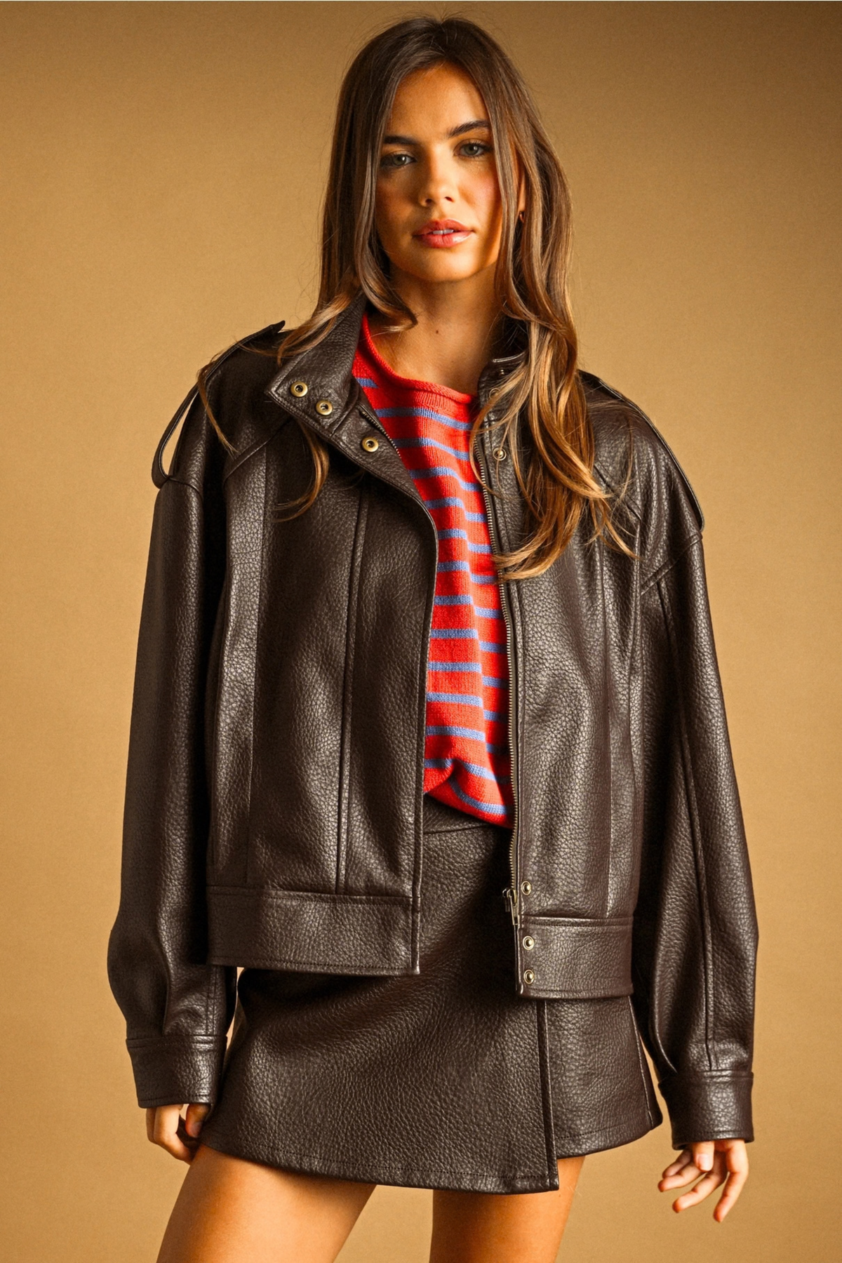Emelie Leather Jacket-Jackets-Vixen Collection, Day Spa and Women's Boutique Located in Seattle, Washington