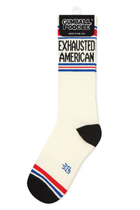 Exhausted American Gym Crew Socks-Socks-Vixen Collection, Day Spa and Women's Boutique Located in Seattle, Washington