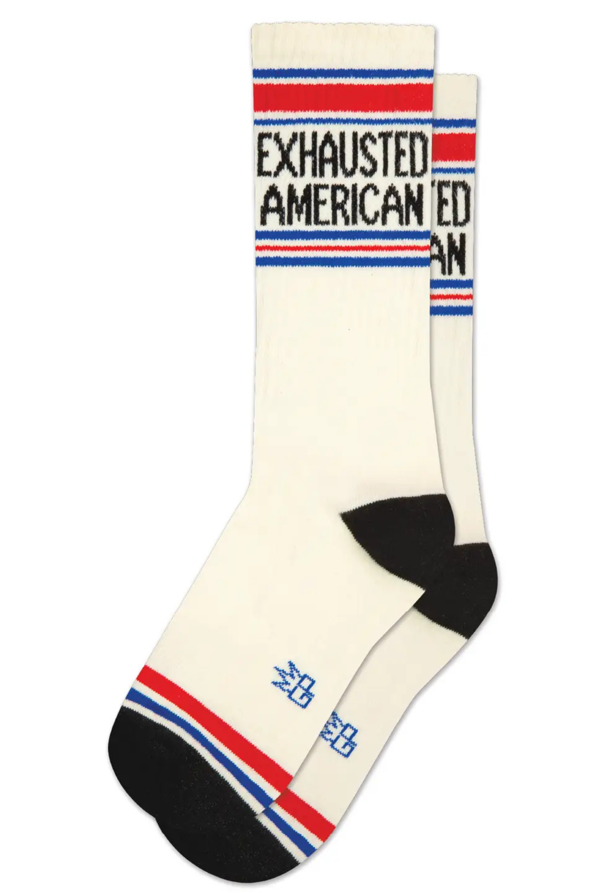 Exhausted American Gym Crew Socks-Socks-Vixen Collection, Day Spa and Women's Boutique Located in Seattle, Washington