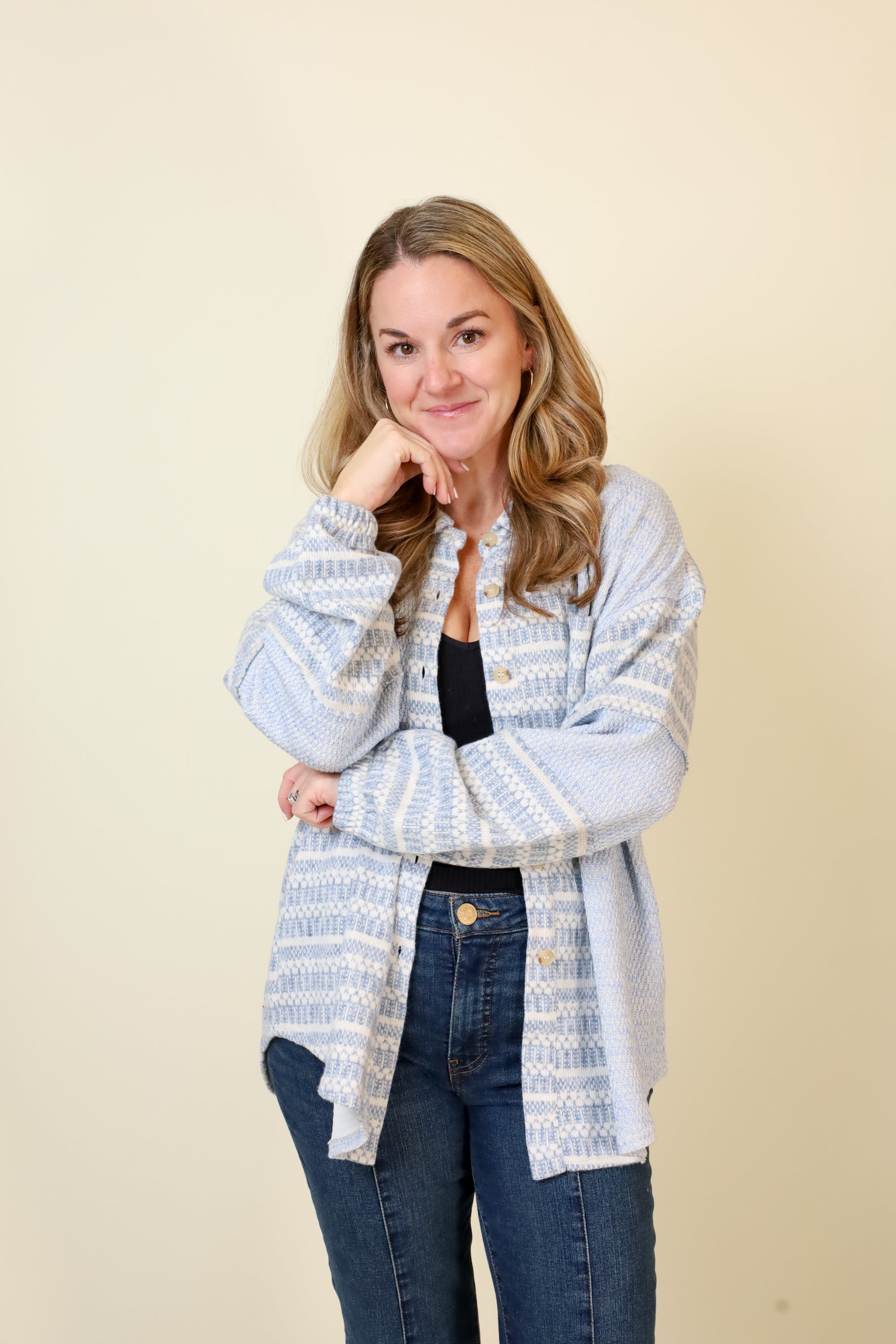 Bluebird Shacket-Jackets-Vixen Collection, Day Spa and Women's Boutique Located in Seattle, Washington