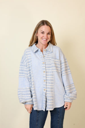 Bluebird Shacket-Jackets-Vixen Collection, Day Spa and Women's Boutique Located in Seattle, Washington