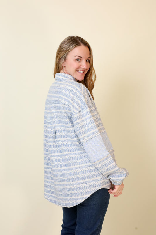 Bluebird Shacket-Jackets-Vixen Collection, Day Spa and Women's Boutique Located in Seattle, Washington