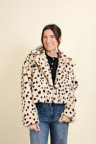 Jayley Faux Fur Animal Print Jacket-Outerwear-Vixen Collection, Day Spa and Women's Boutique Located in Seattle, Washington