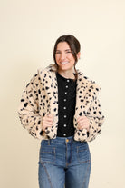 Jayley Faux Fur Animal Print Jacket-Outerwear-Vixen Collection, Day Spa and Women's Boutique Located in Seattle, Washington