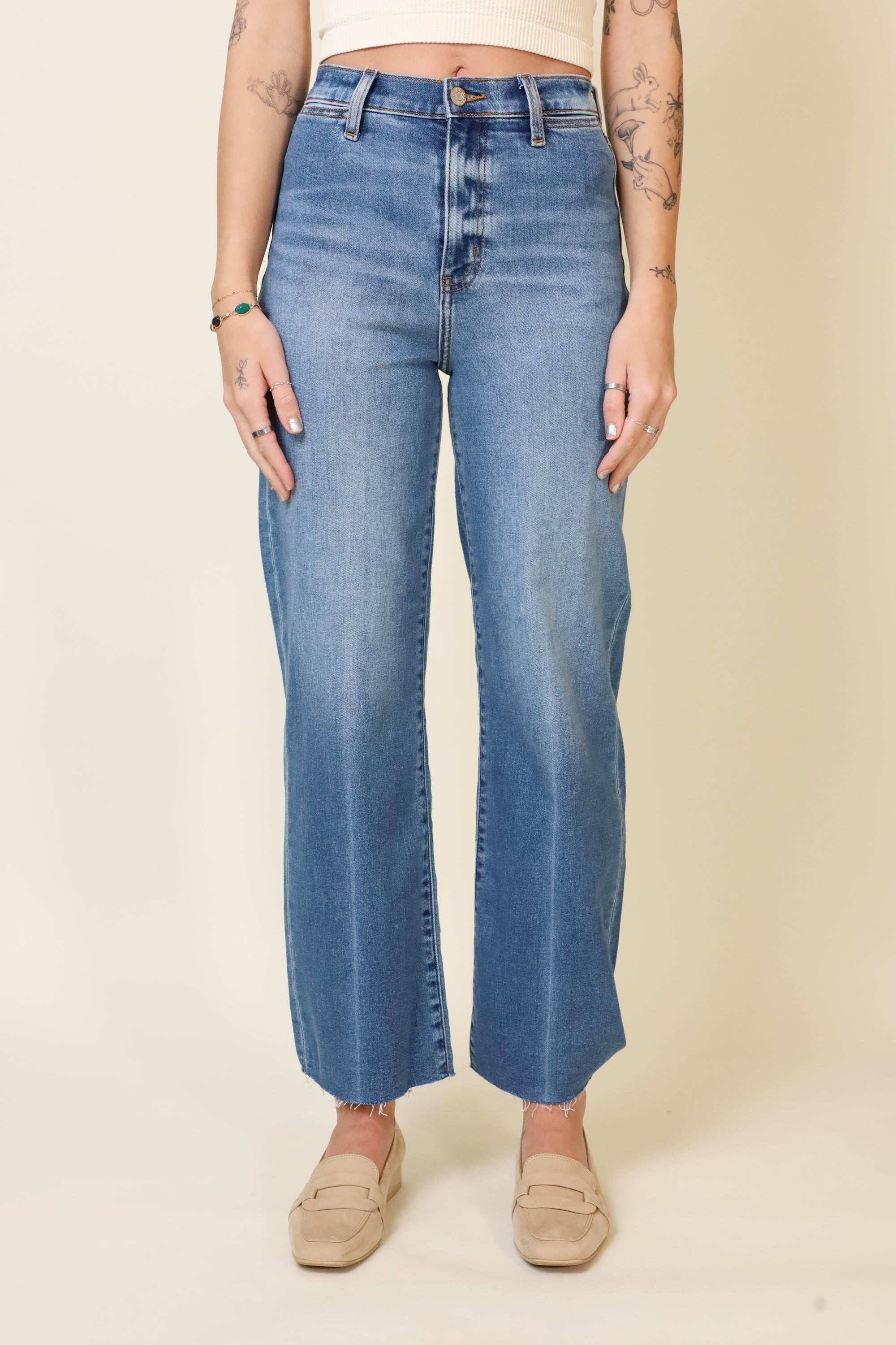 Pleaser High Rise Wide Ankle With Welt Pocket-Denim-Vixen Collection, Day Spa and Women's Boutique Located in Seattle, Washington