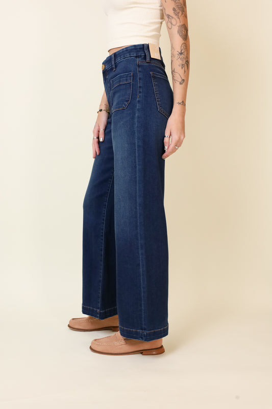 KUT Meg Patch Pocket Dark Wash-Denim-Vixen Collection, Day Spa and Women's Boutique Located in Seattle, Washington