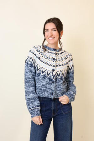 North Sea Fairisle Cardigan-Sweaters-Vixen Collection, Day Spa and Women's Boutique Located in Seattle, Washington