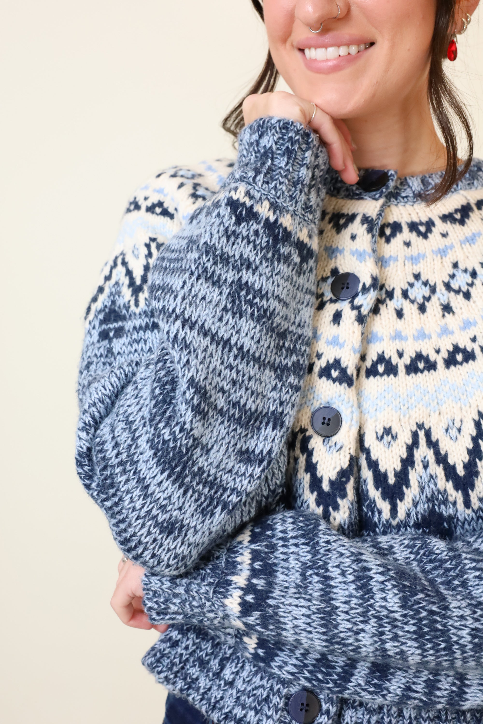 North Sea Fairisle Cardigan-Sweaters-Vixen Collection, Day Spa and Women's Boutique Located in Seattle, Washington