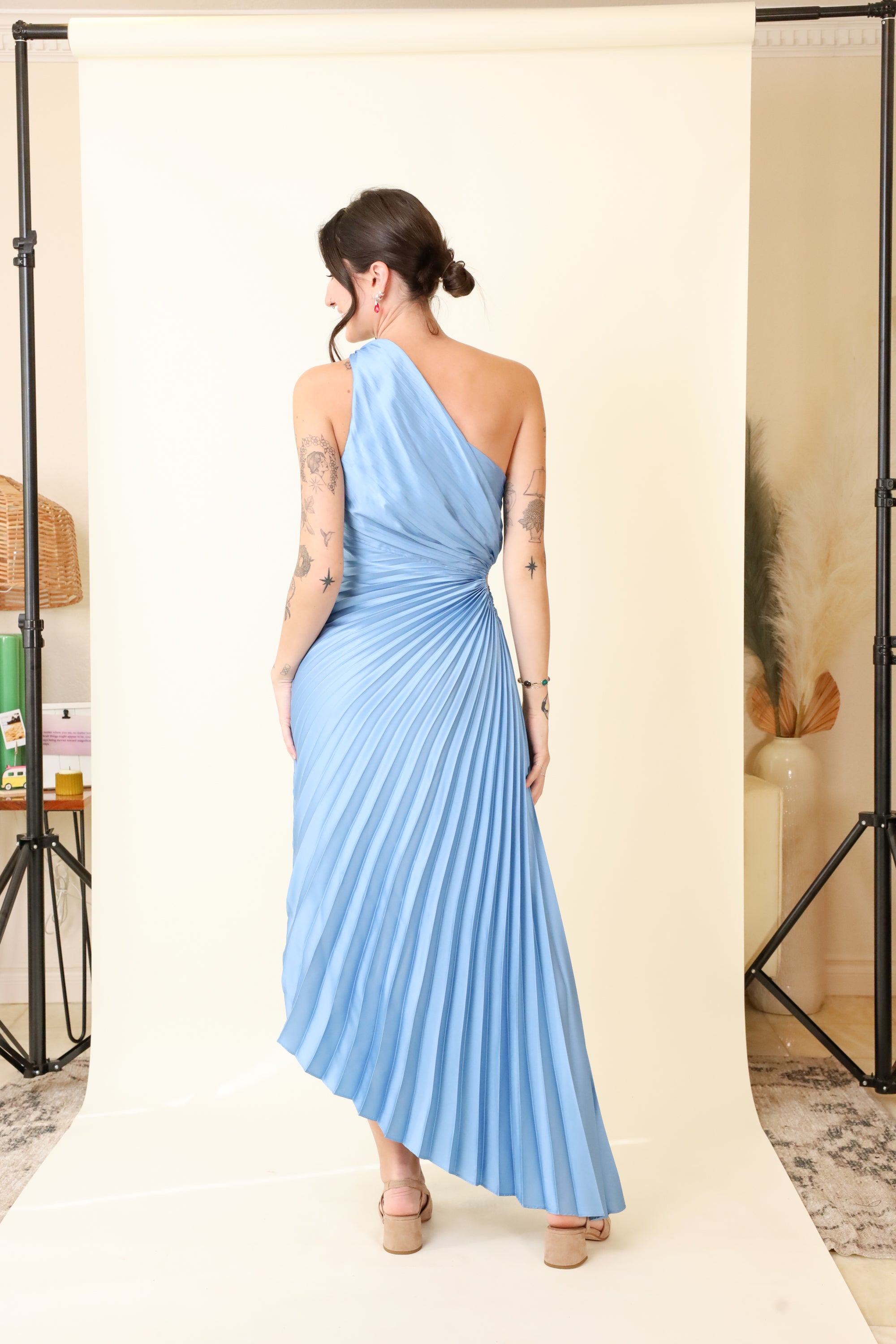 Valencia Pleated Maxi Dress-Dresses-Vixen Collection, Day Spa and Women's Boutique Located in Seattle, Washington