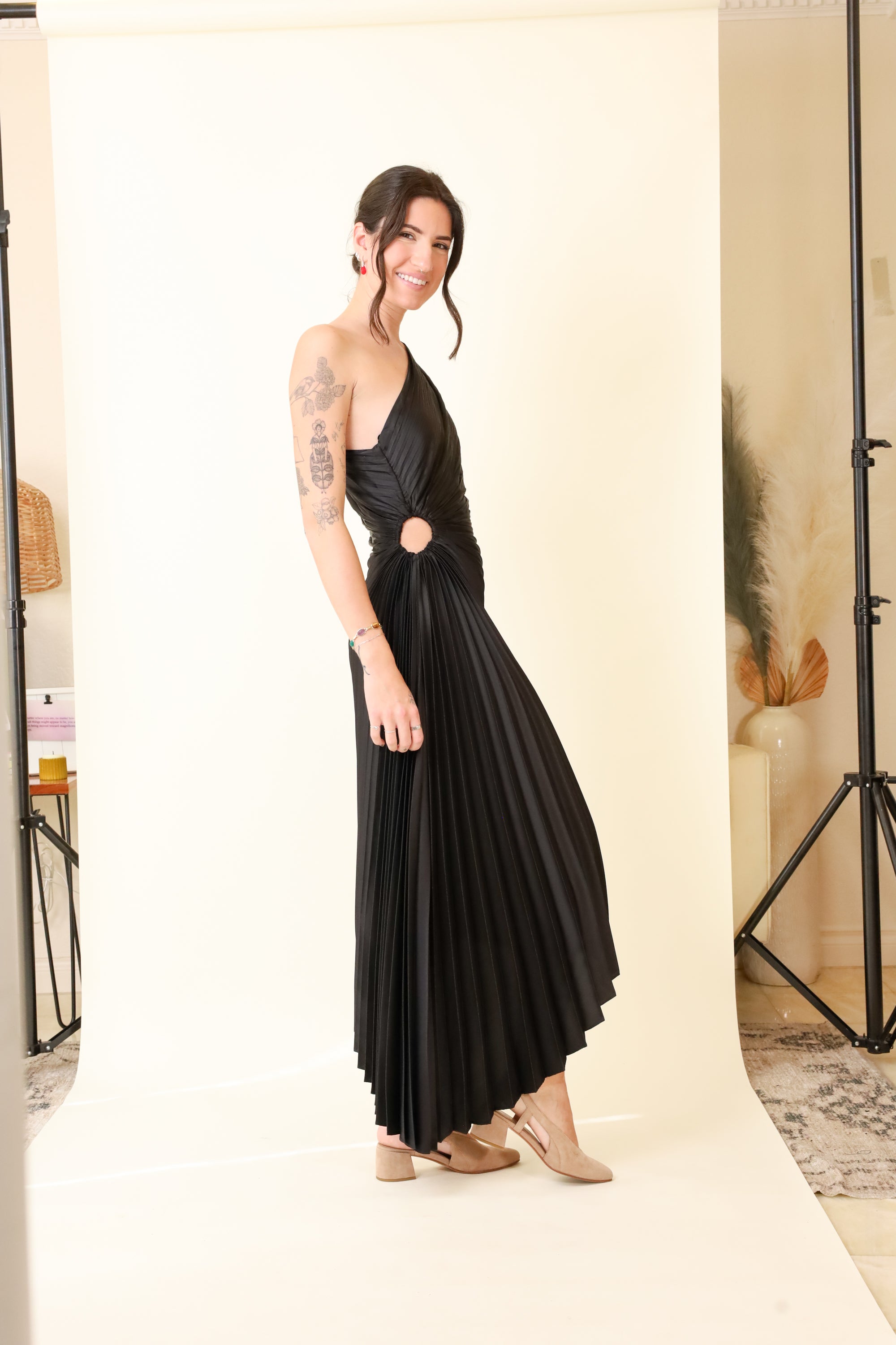 Women's Pleated Golden Maxi Dress | Vixen Collection | Seattle, WA Women's Pleated Golden Maxi Dress | Vixen Collection | Seattle, WA