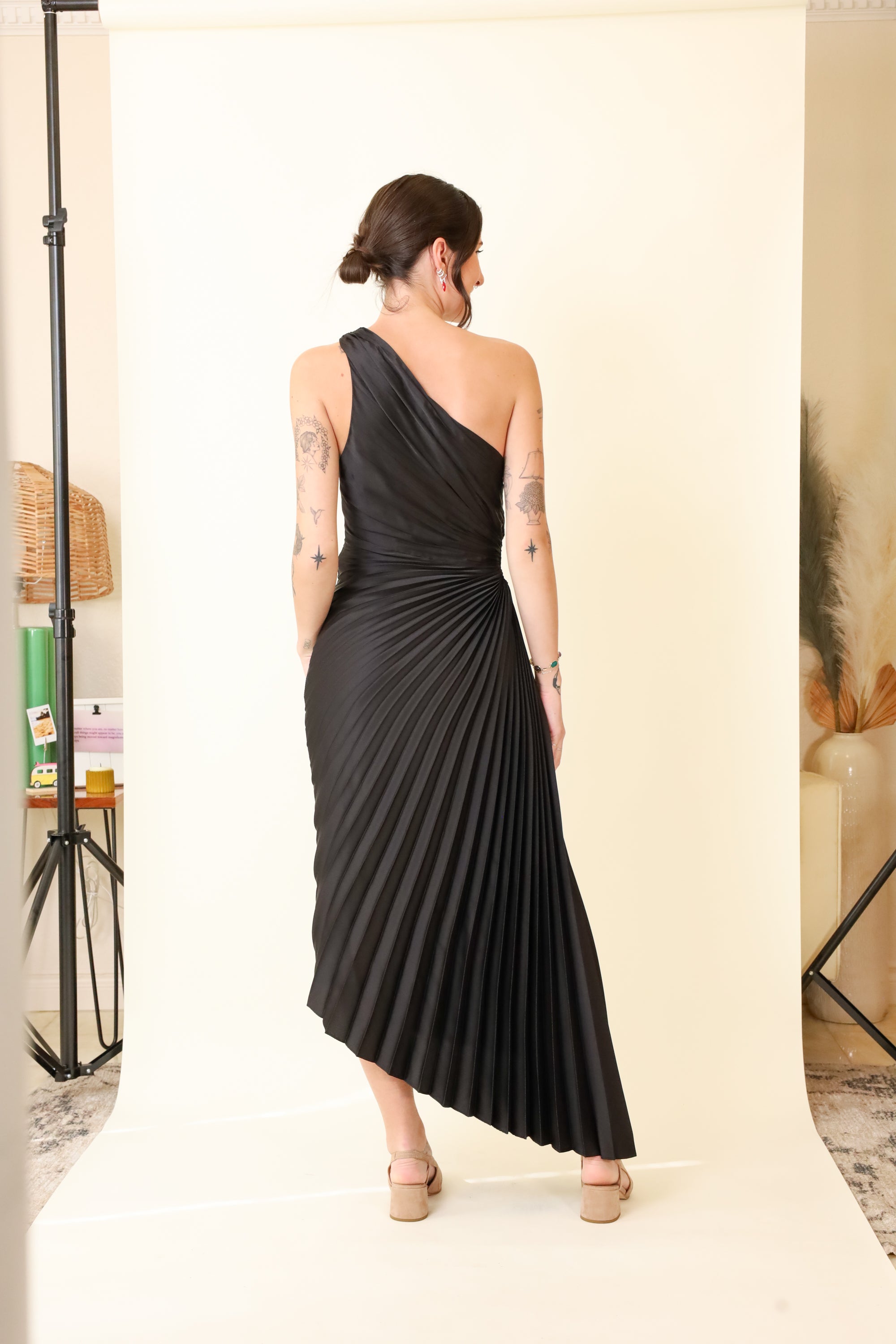 Women's Pleated Golden Maxi Dress | Vixen Collection | Seattle, WA