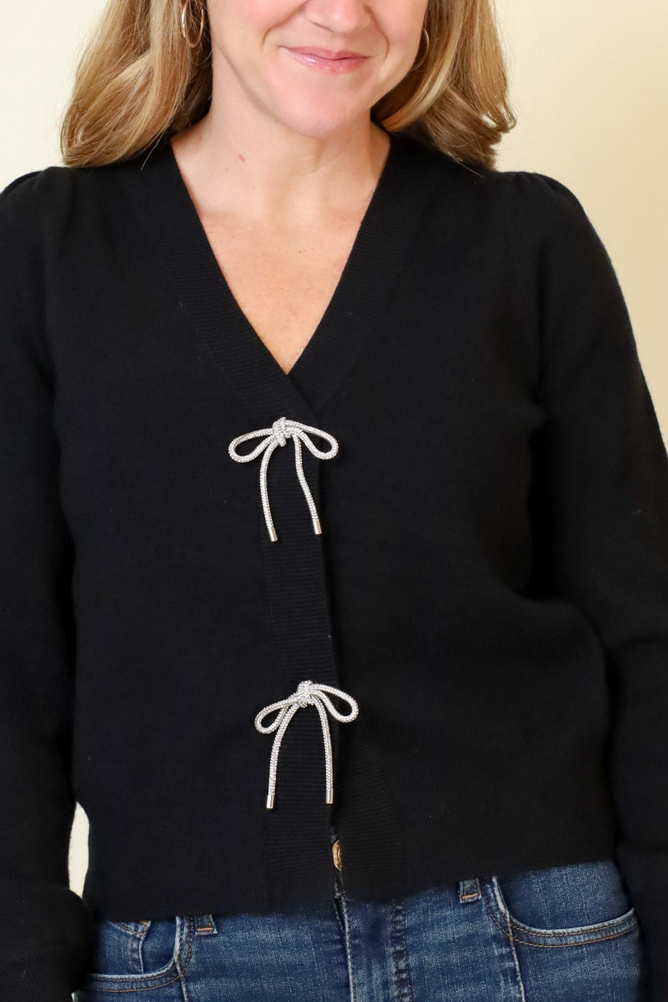 Blush & Bow Cardigan-Sweaters-Vixen Collection, Day Spa and Women's Boutique Located in Seattle, Washington