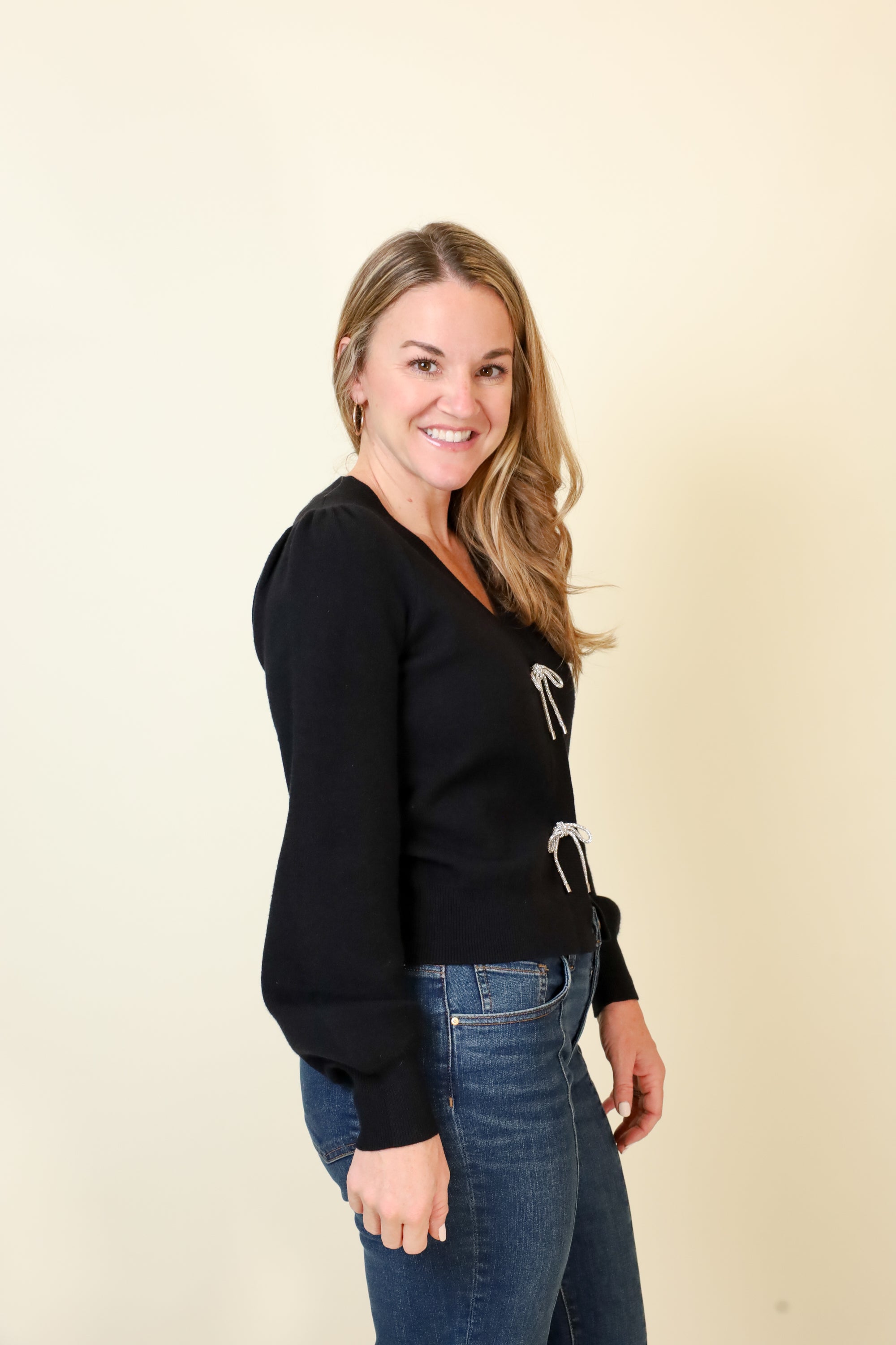 Blush & Bow Cardigan-Sweaters-Vixen Collection, Day Spa and Women's Boutique Located in Seattle, Washington