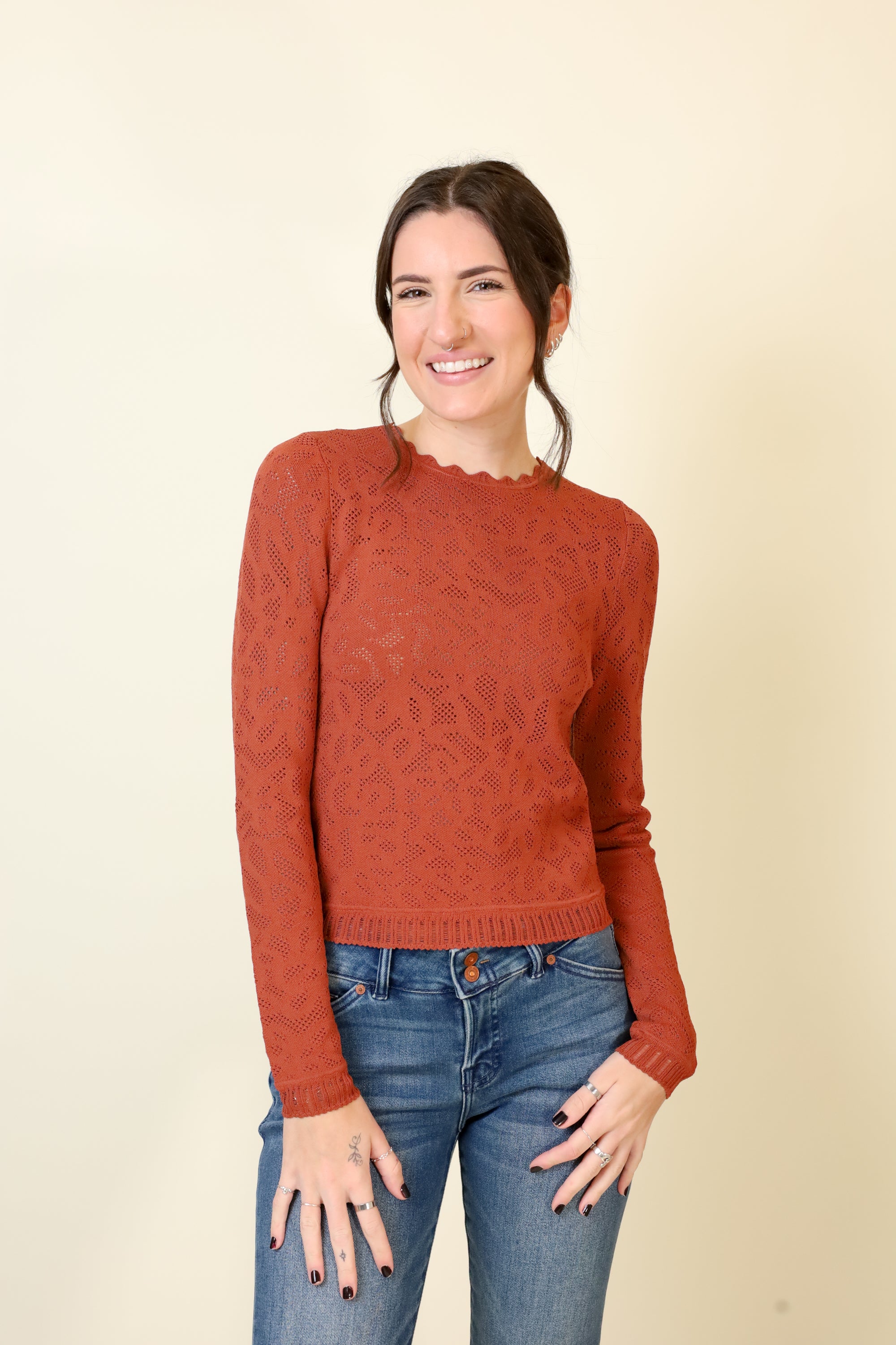 Seashore Scallop Sweater-Sweaters-Vixen Collection, Day Spa and Women's Boutique Located in Seattle, Washington