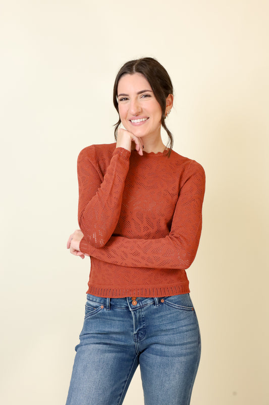 Seashore Scallop Sweater-Sweaters-Vixen Collection, Day Spa and Women's Boutique Located in Seattle, Washington