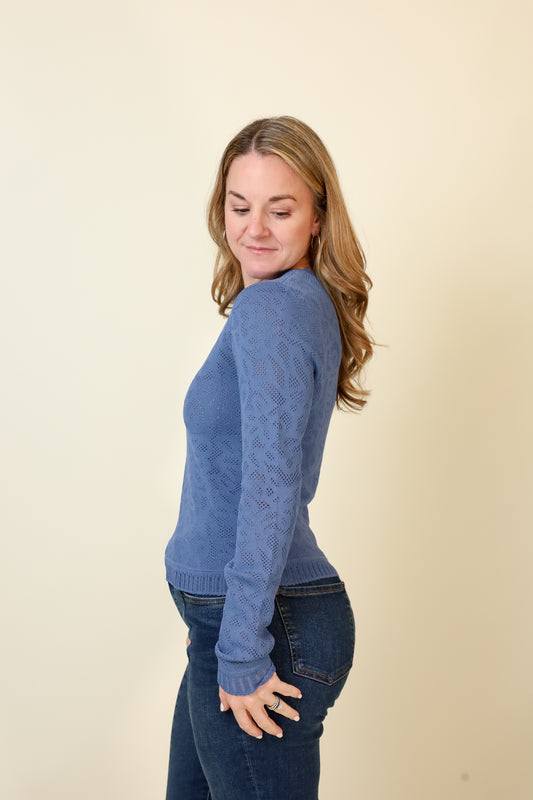 Seashore Scallop Sweater-Sweaters-Vixen Collection, Day Spa and Women's Boutique Located in Seattle, Washington