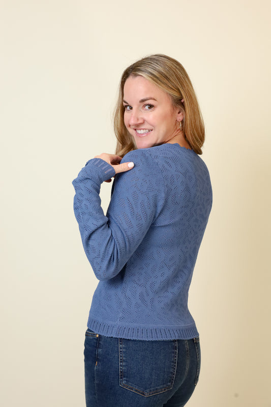 Seashore Scallop Sweater-Sweaters-Vixen Collection, Day Spa and Women's Boutique Located in Seattle, Washington