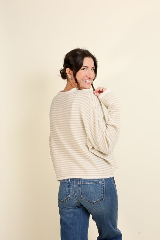 THE Striped Cardigan-Sweaters-Vixen Collection, Day Spa and Women's Boutique Located in Seattle, Washington