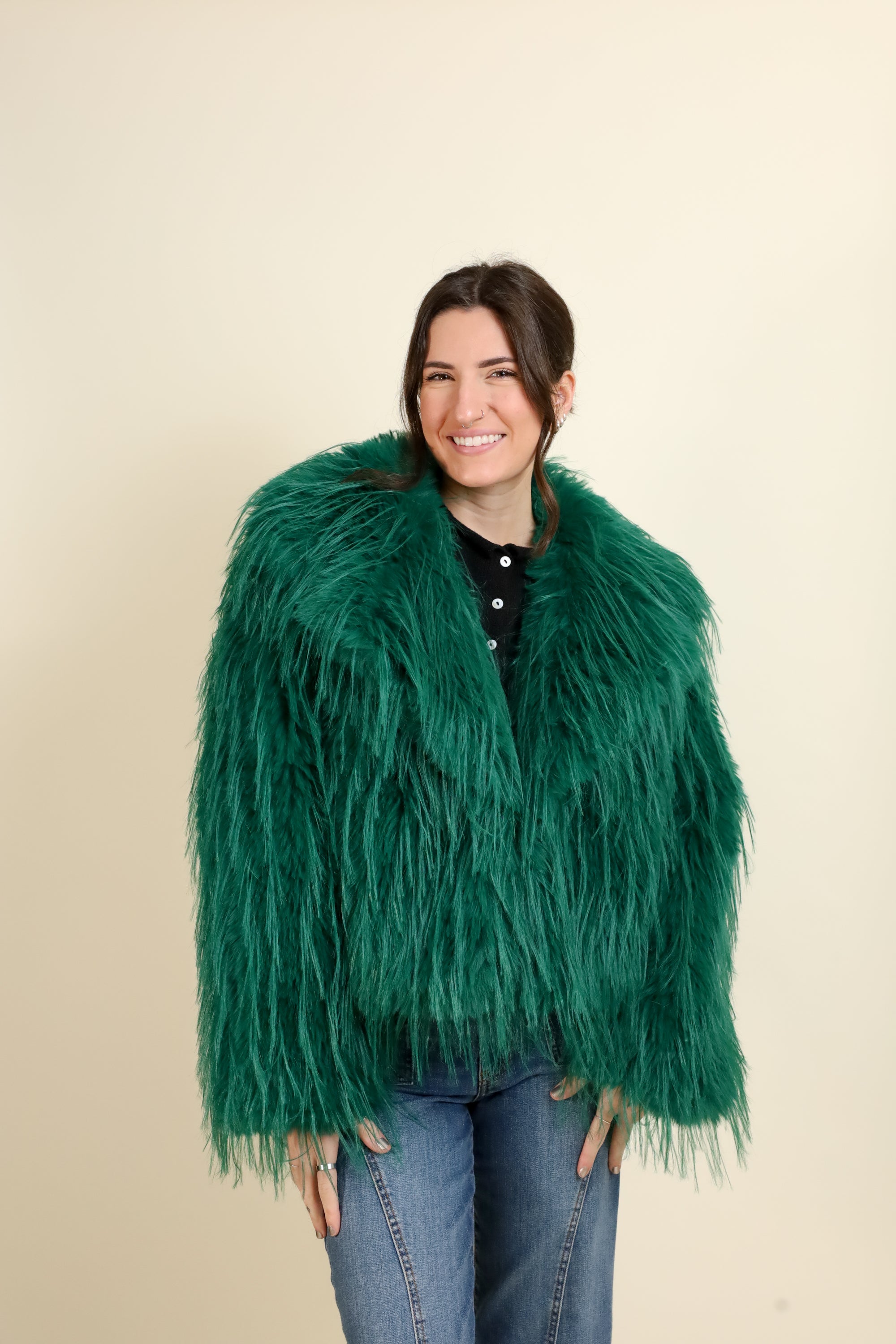 Mongolian Fur Knitted Jacket-Jackets-Vixen Collection, Day Spa and Women's Boutique Located in Seattle, Washington