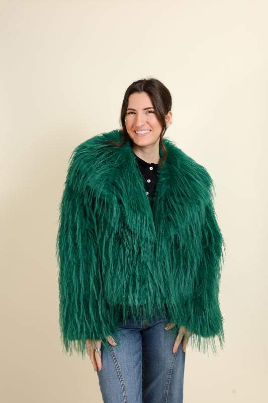 Mongolian Fur Knitted Jacket-Jackets-Vixen Collection, Day Spa and Women's Boutique Located in Seattle, Washington