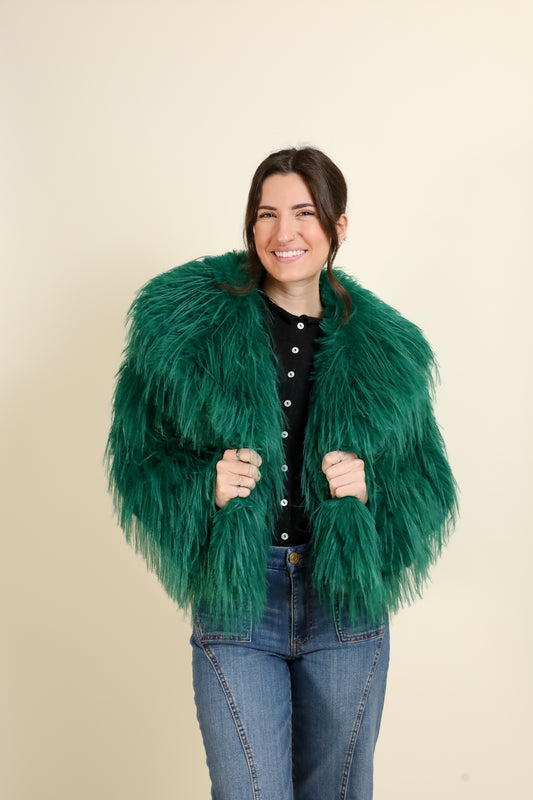 Mongolian Fur Knitted Jacket-Jackets-Vixen Collection, Day Spa and Women's Boutique Located in Seattle, Washington