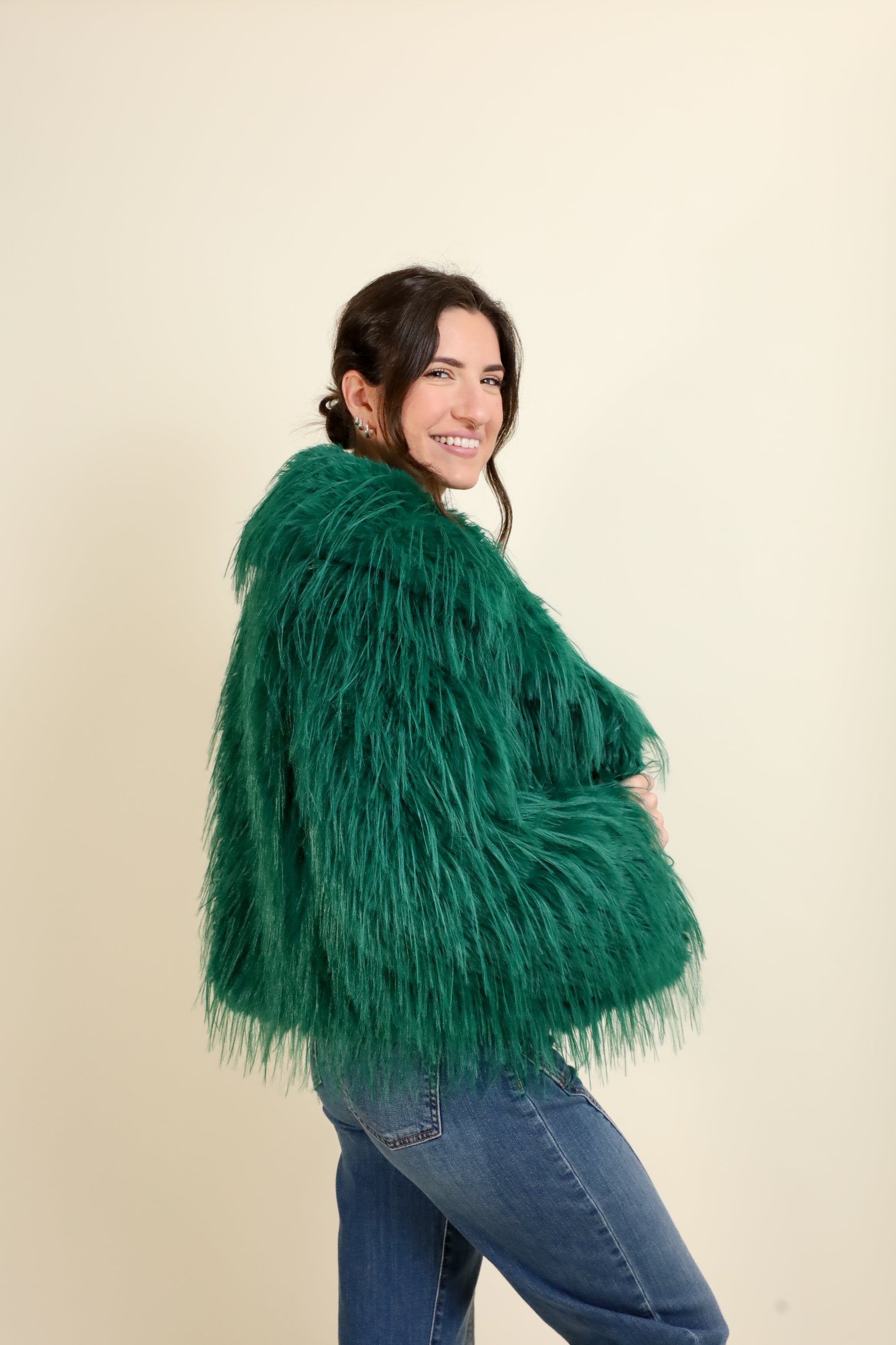 Mongolian Fur Knitted Jacket-Jackets-Vixen Collection, Day Spa and Women's Boutique Located in Seattle, Washington