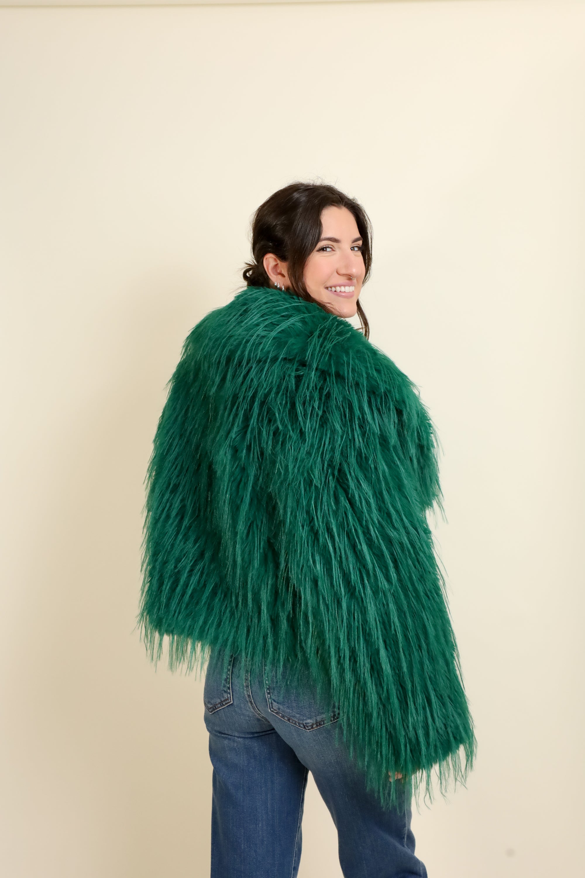 Mongolian Fur Knitted Jacket-Jackets-Vixen Collection, Day Spa and Women's Boutique Located in Seattle, Washington