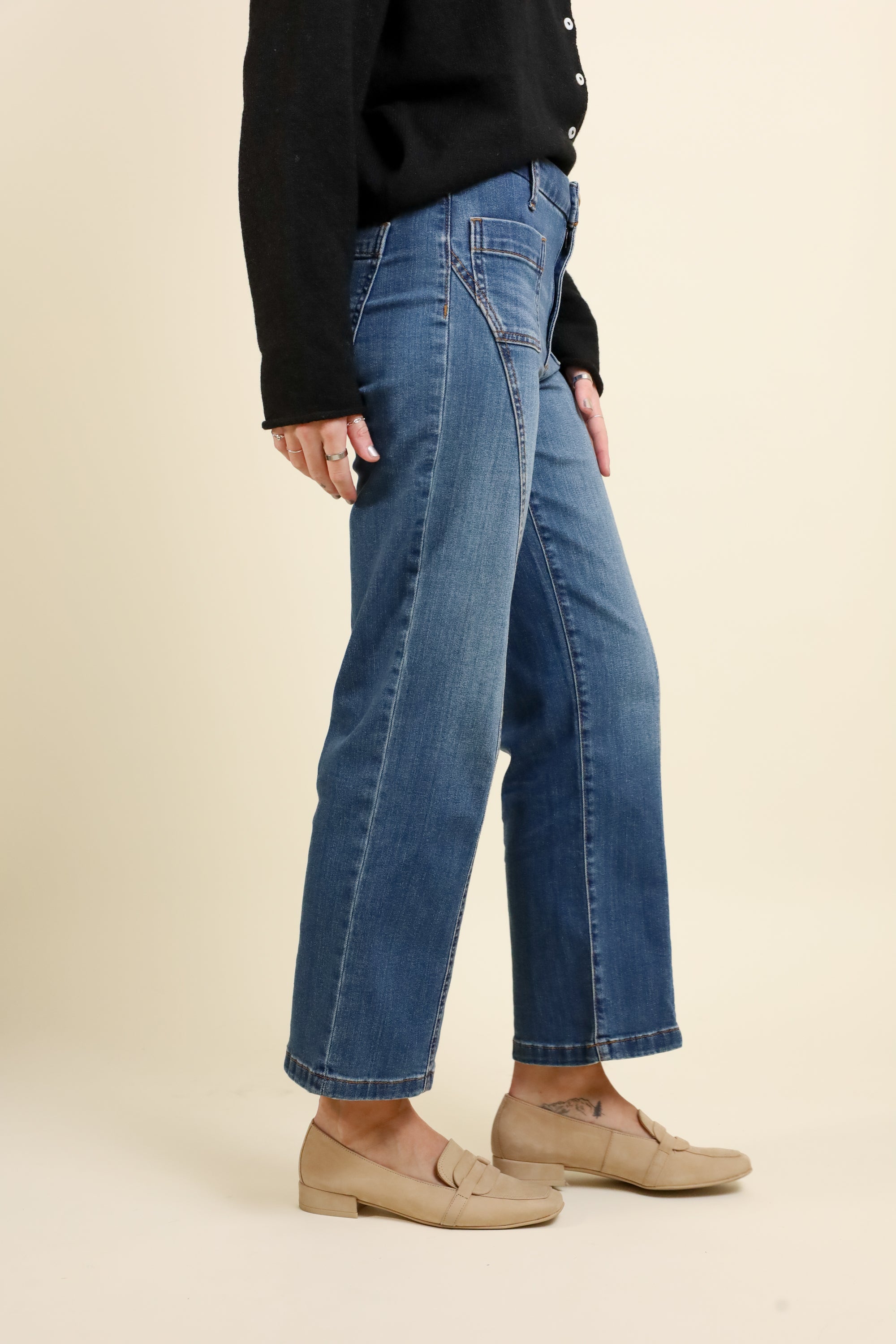 Charlotte High Rise Patch Pocket Jeans-Denim-Vixen Collection, Day Spa and Women's Boutique Located in Seattle, Washington