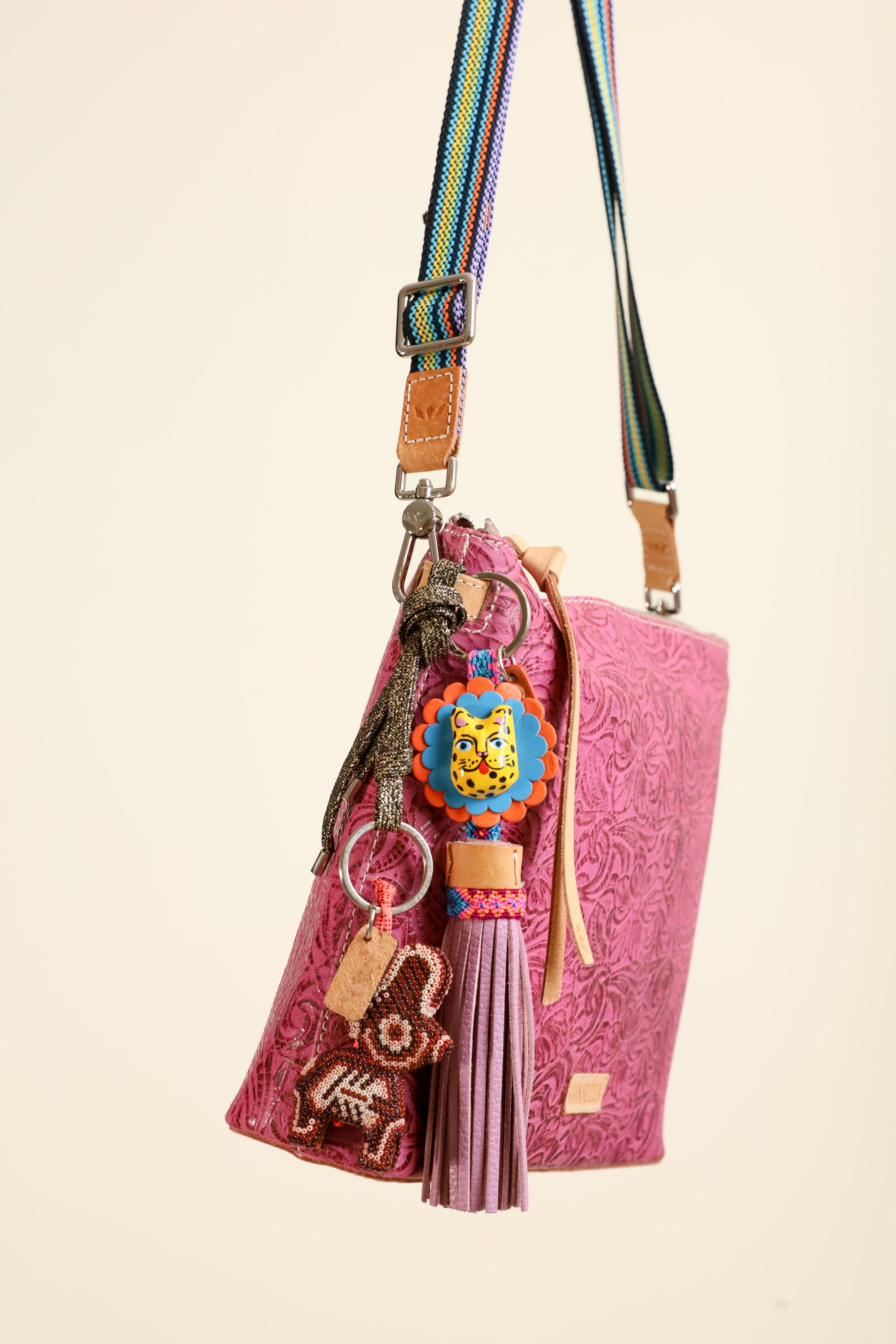 Consuela Fuchsia Leather Crossbody