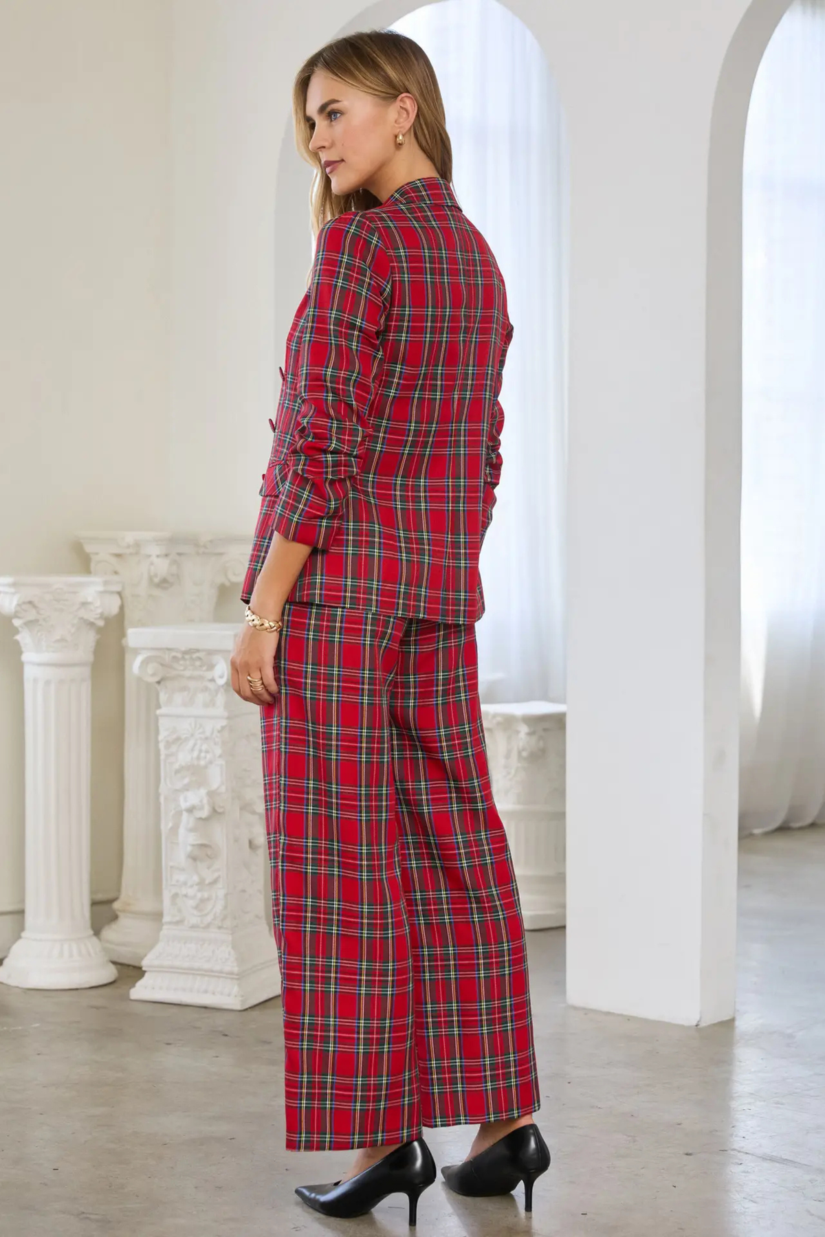 Festive Flannel Blazer-Blazers-Vixen Collection, Day Spa and Women's Boutique Located in Seattle, Washington