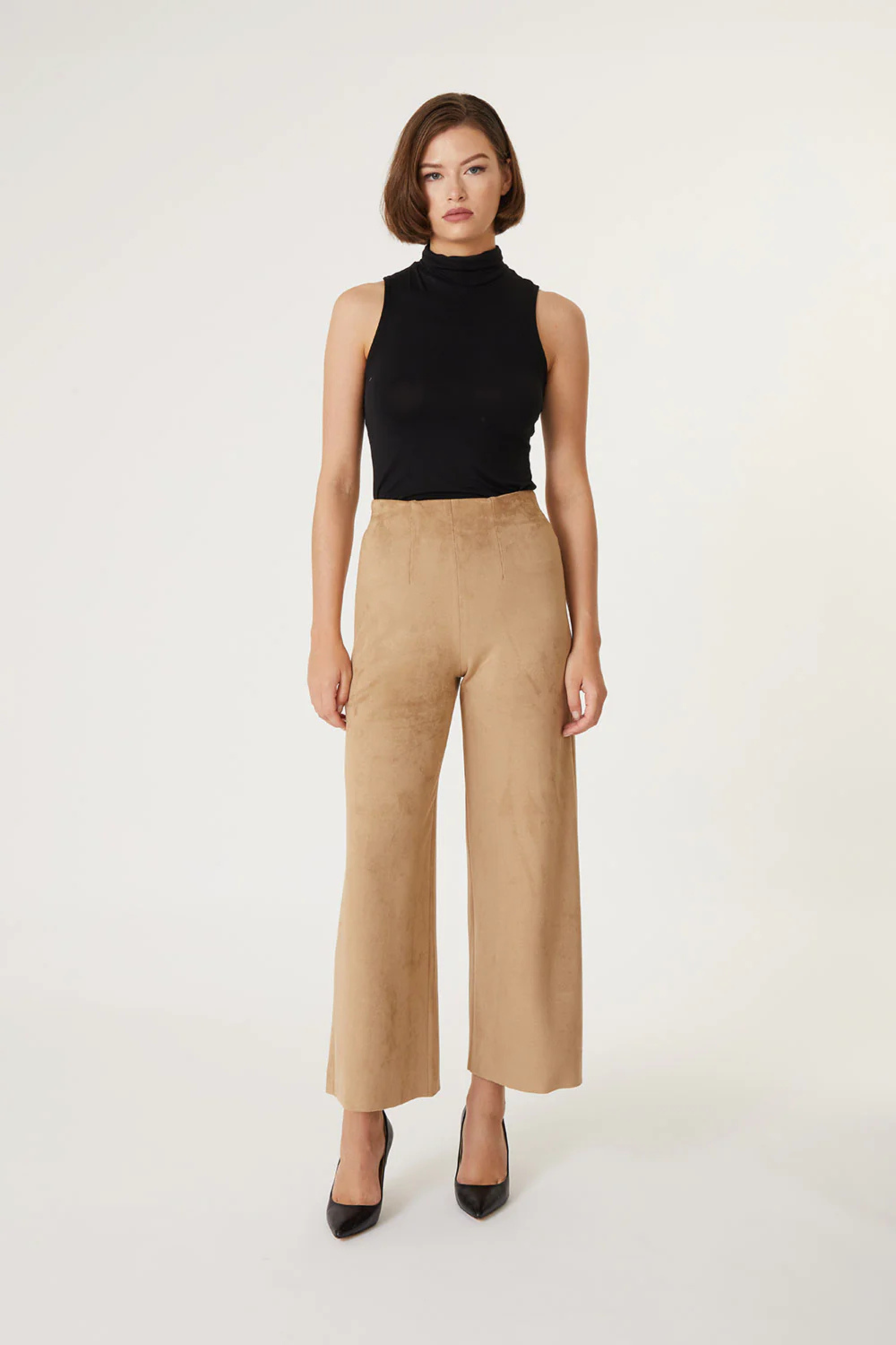 Fiona Faux Suede Wide Leg-Pants-Vixen Collection, Day Spa and Women's Boutique Located in Seattle, Washington