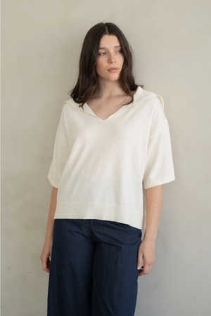 Freeform Collar Knit-Short Sleeves-Vixen Collection, Day Spa and Women's Boutique Located in Seattle, Washington