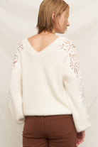 Fuzzy Flower Sweater-Sweaters-Vixen Collection, Day Spa and Women's Boutique Located in Seattle, Washington