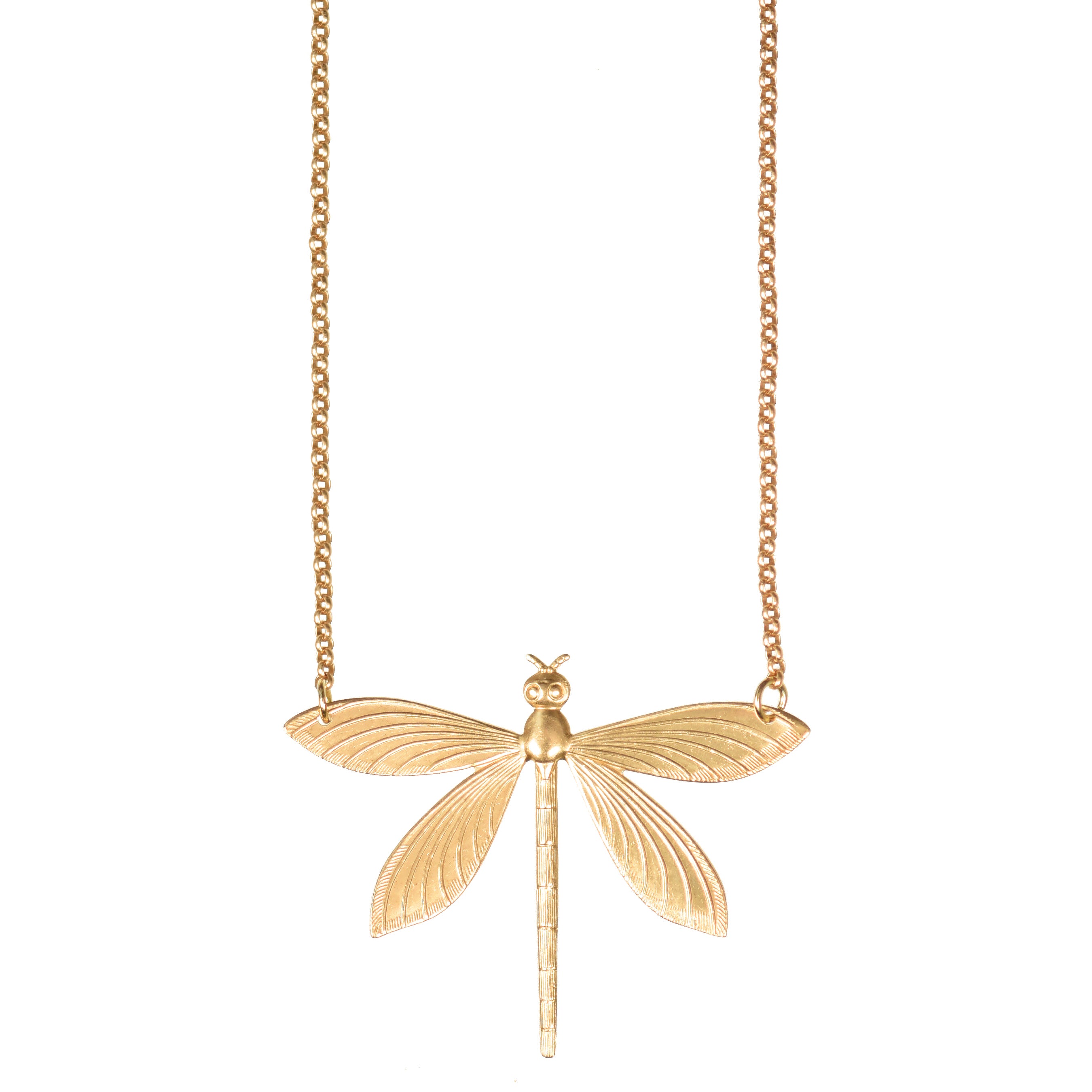 Gold Dragonfly Necklace-Necklaces-Vixen Collection, Day Spa and Women's Boutique Located in Seattle, Washington