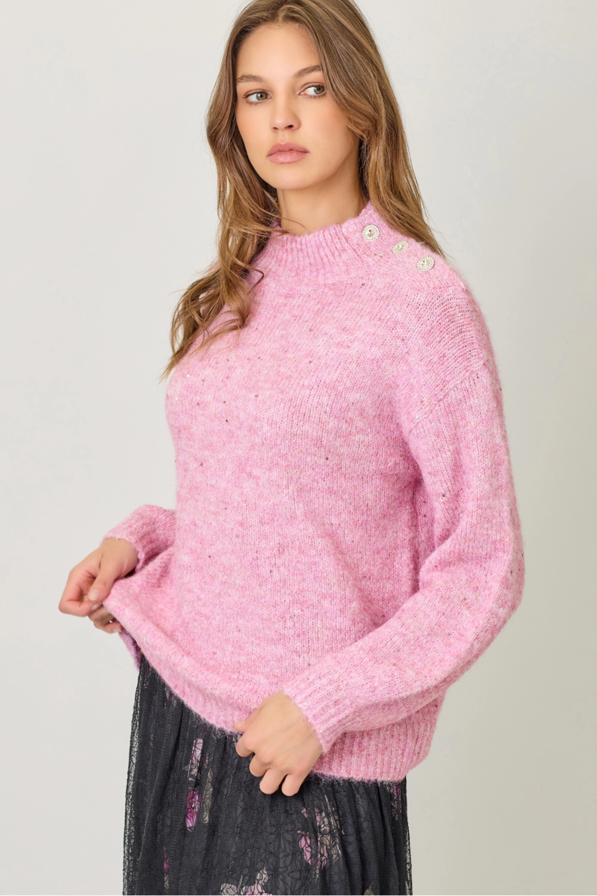 Glitter Glam Sweater-Sweaters-Vixen Collection, Day Spa and Women's Boutique Located in Seattle, Washington