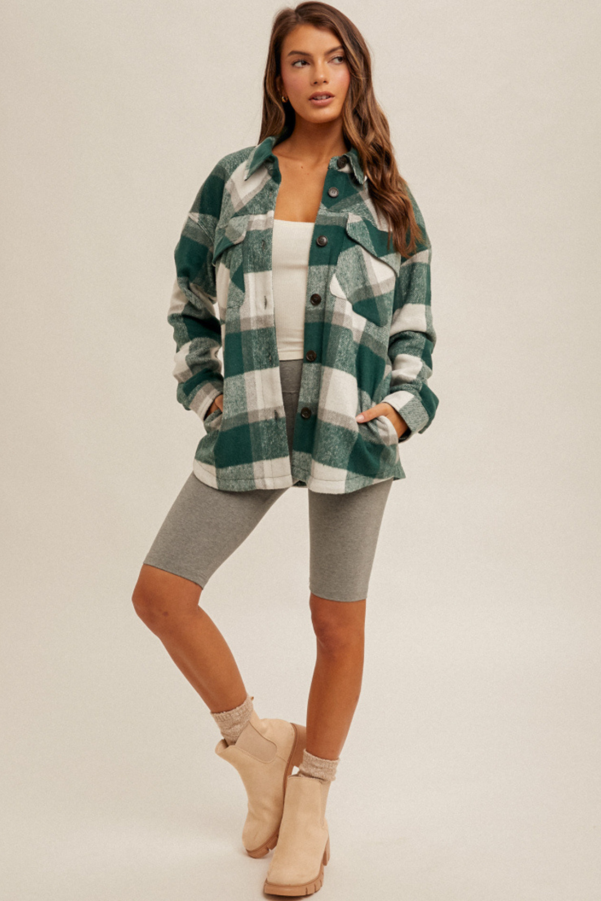 Go Birds Flannel Shacket-Shackets-Vixen Collection, Day Spa and Women's Boutique Located in Seattle, Washington