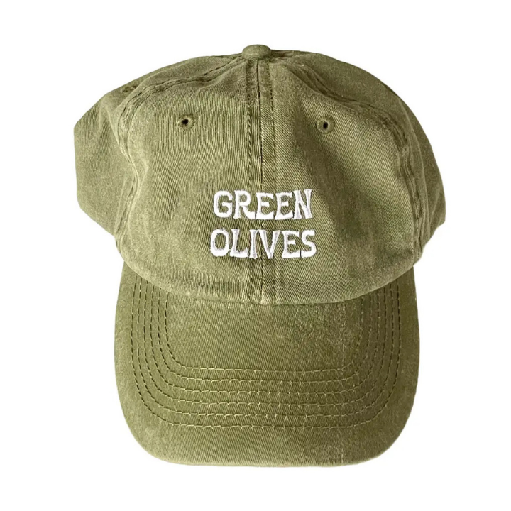 Green Olives Baseball Cap-Hats-Vixen Collection, Day Spa and Women's Boutique Located in Seattle, Washington