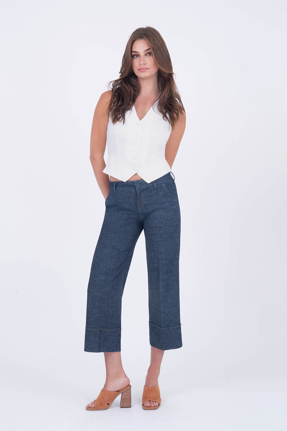 Lauren Crop Trousers-Denim-Vixen Collection, Day Spa and Women's Boutique Located in Seattle, Washington