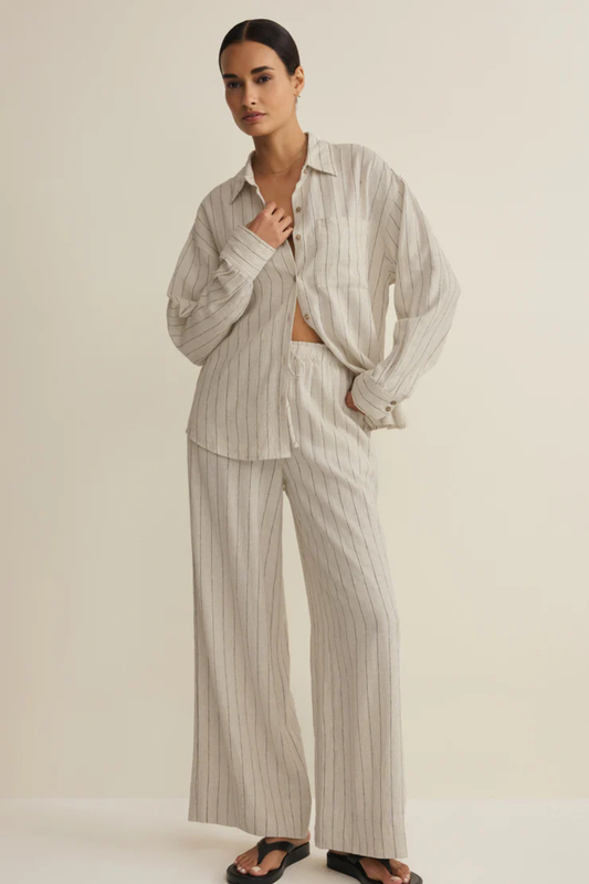 Henri Striped Wide Leg Pant-Pants-Vixen Collection, Day Spa and Women's Boutique Located in Seattle, Washington