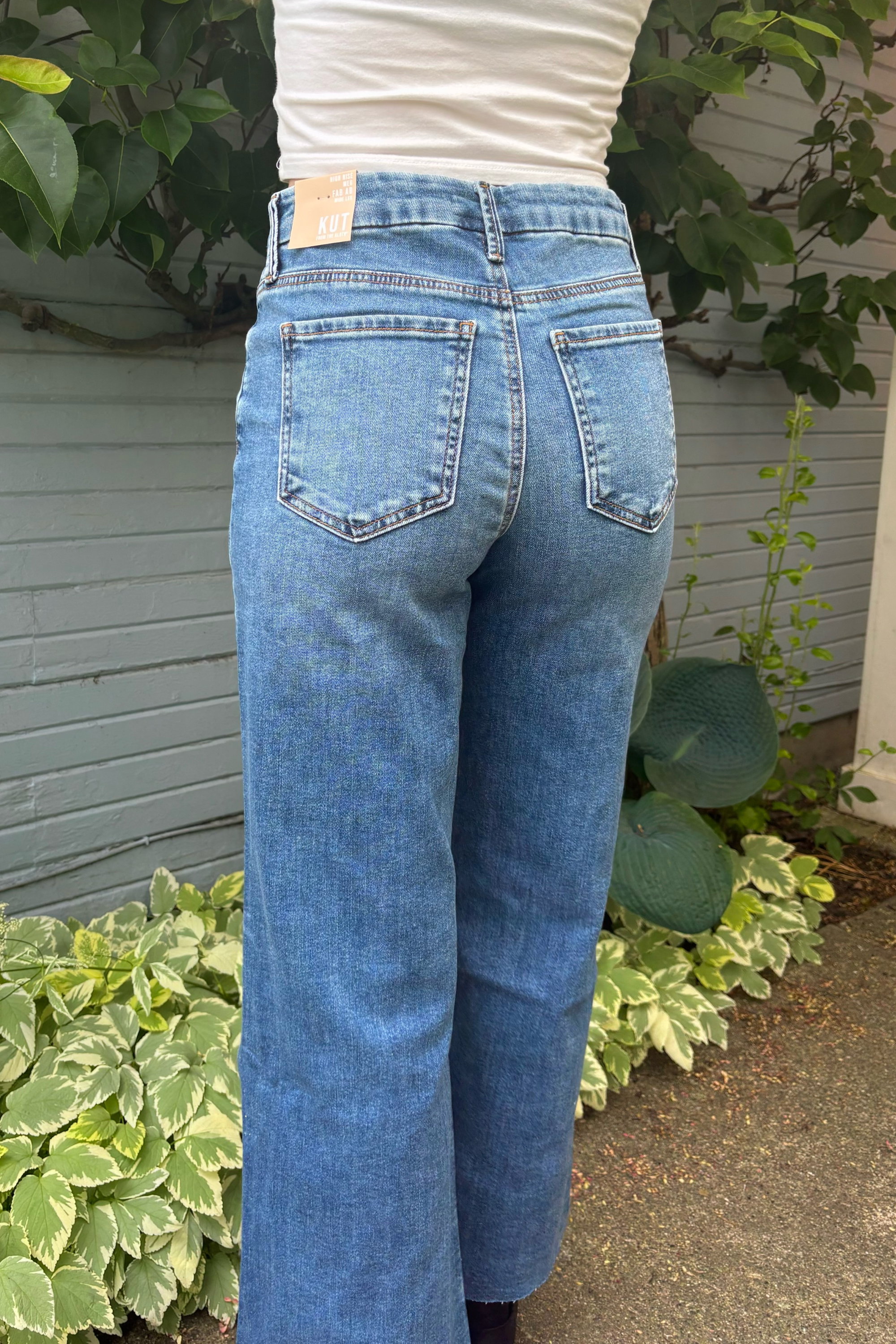 KUT Meg High Rise Fab Ab Wide Leg Jeans-Denim-Vixen Collection, Day Spa and Women's Boutique Located in Seattle, Washington