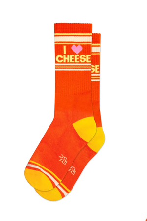 I Love Cheese Gym Crew Socks-Socks-Vixen Collection, Day Spa and Women's Boutique Located in Seattle, Washington