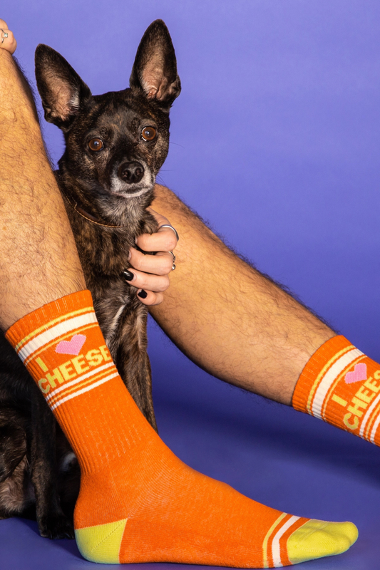 I Love Cheese Gym Crew Socks-Socks-Vixen Collection, Day Spa and Women's Boutique Located in Seattle, Washington
